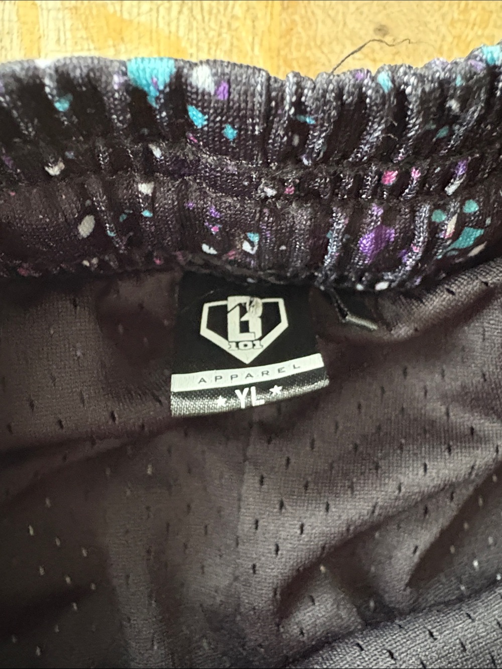 NWOT BL 101 Boys Black Splatter Athletic Shorts YL - Picture 2 of 6